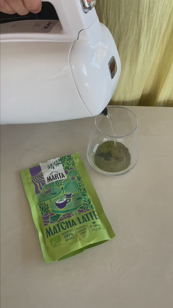 Préparation d'un Matcha Latte glacé